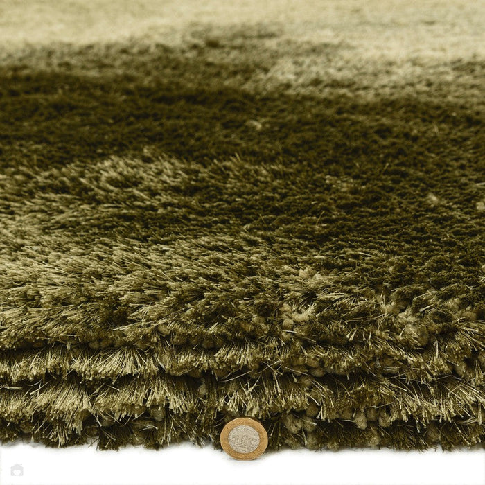 Plush Super Thick Heavyweight High-Density Luxury Hand-Woven Soft High-Pile Plain Polyester Shaggy Sage Round Rug