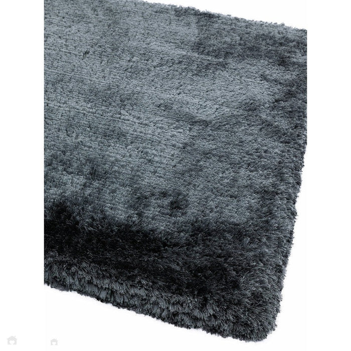 Plush Super Thick Heavyweight High-Density Luxury Hand-Woven Soft High-Pile Plain Polyester Shaggy Slate Rug