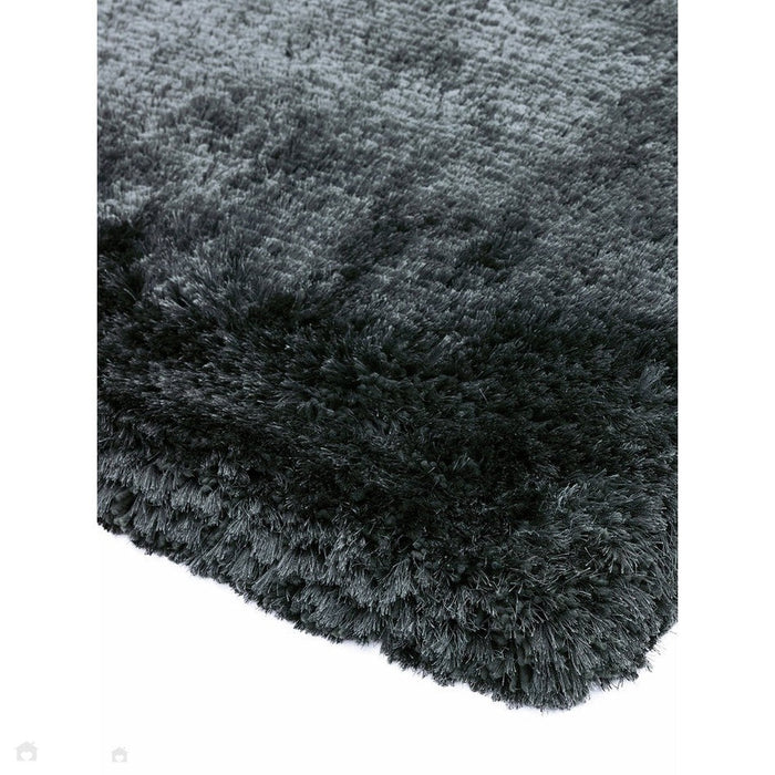 Plush Super Thick Heavyweight High-Density Luxury Hand-Woven Soft High-Pile Plain Polyester Shaggy Slate Rug