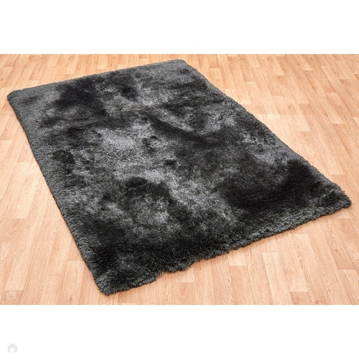 Plush Super Thick Heavyweight High-Density Luxury Hand-Woven Soft High-Pile Plain Polyester Shaggy Slate Rug