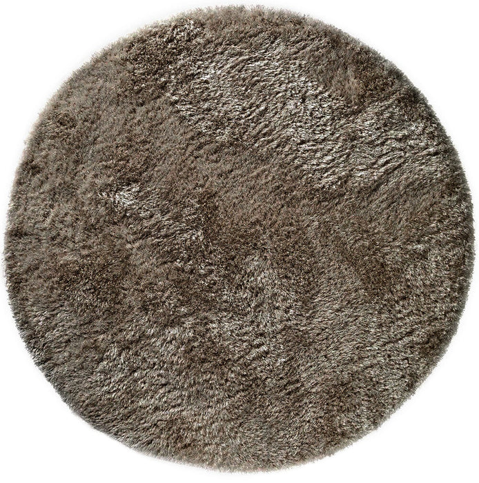 Pluche Taupe Cirkel Rond Vloerkleed