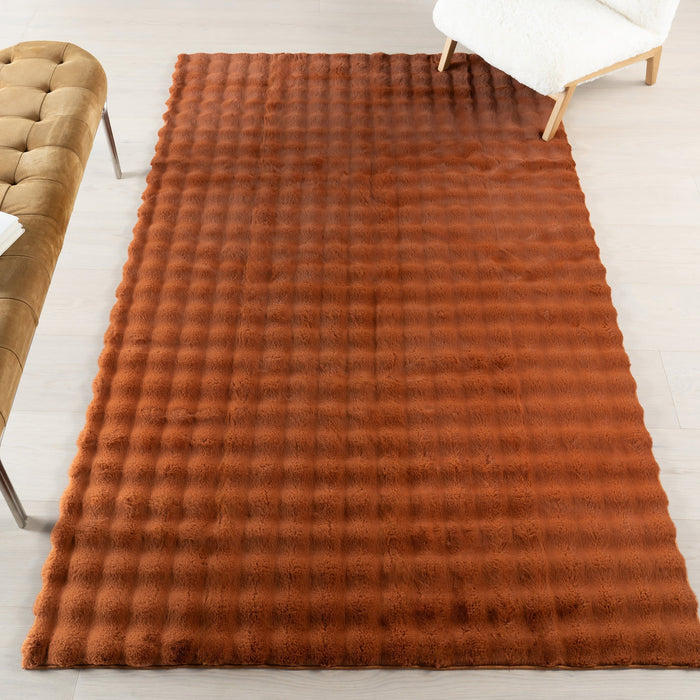Plush Washable Cloud Rug in Brick Color 120x180 cm