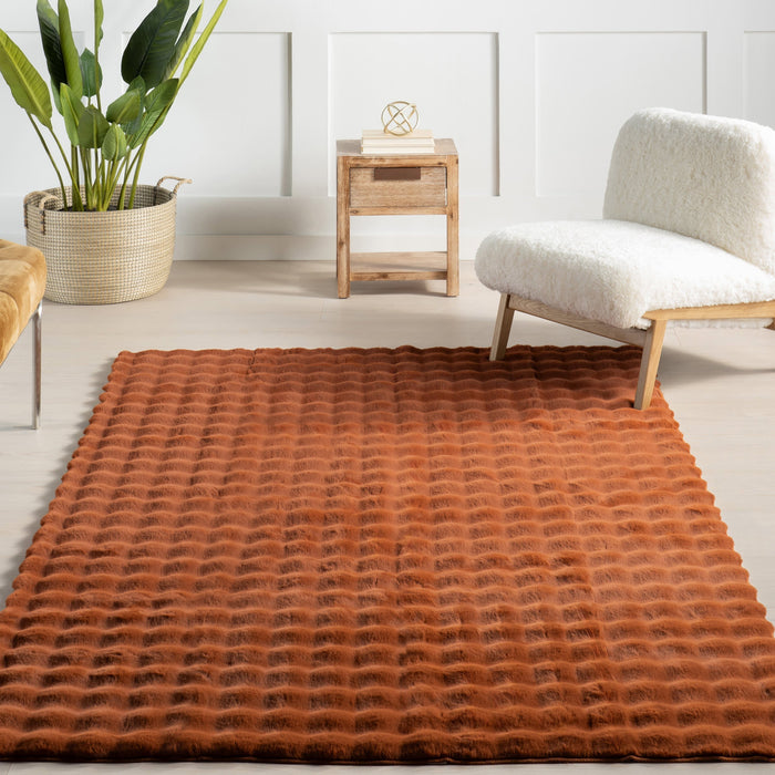 Plush Washable Cloud Rug in Brick Color 120x180 cm