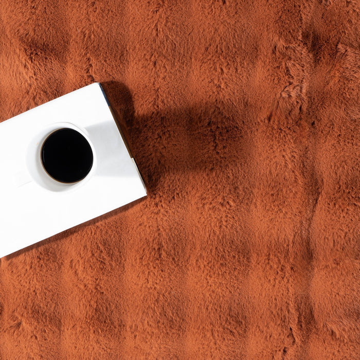 Plush Washable Cloud Rug in Brick Color 120x180 cm