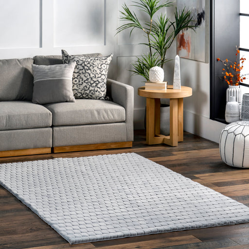 Plush Washable Cloud Rug in Silver 120x180 cm