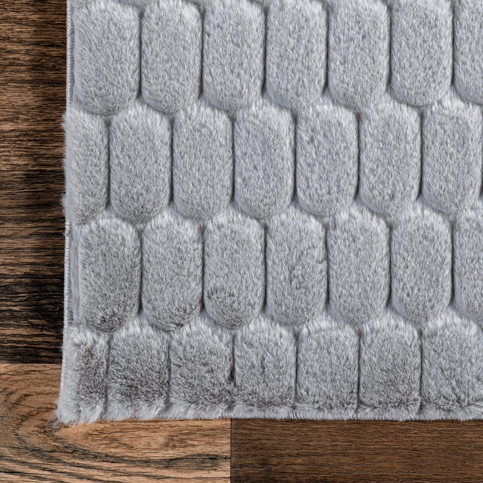 Plush Washable Cloud Rug in Silver 120x180 cm