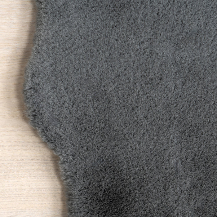 Plush Washable Dark Grey Faux Sheepskin Rug 120x160 cm
