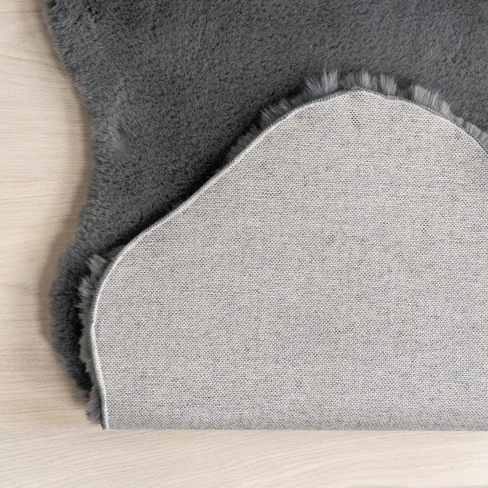 Plush Washable Dark Grey Faux Sheepskin Rug 120x160 cm