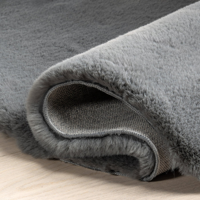 Plush Washable Dark Grey Faux Sheepskin Rug 120x160 cm