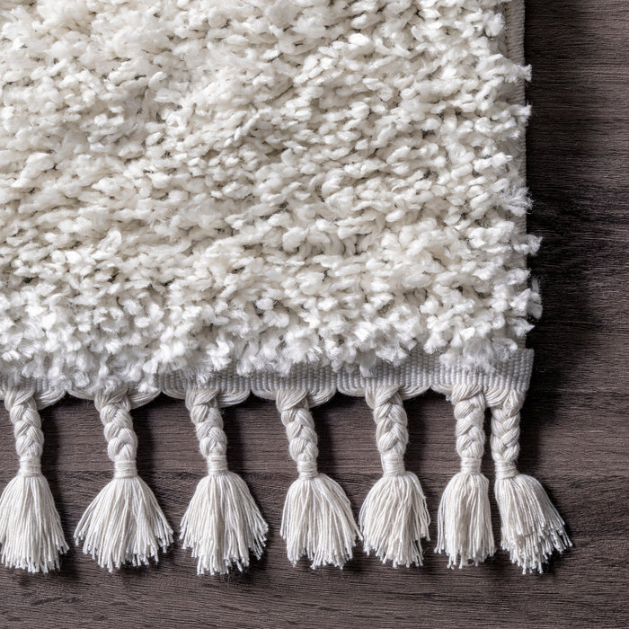 Plush White Shag Area Rug for Living Room and Bedroom