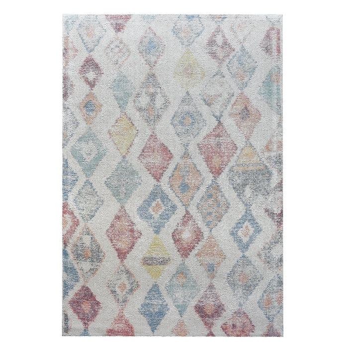 Plush Wool And Cotton Tanger Area Rug In Ivory And Colors