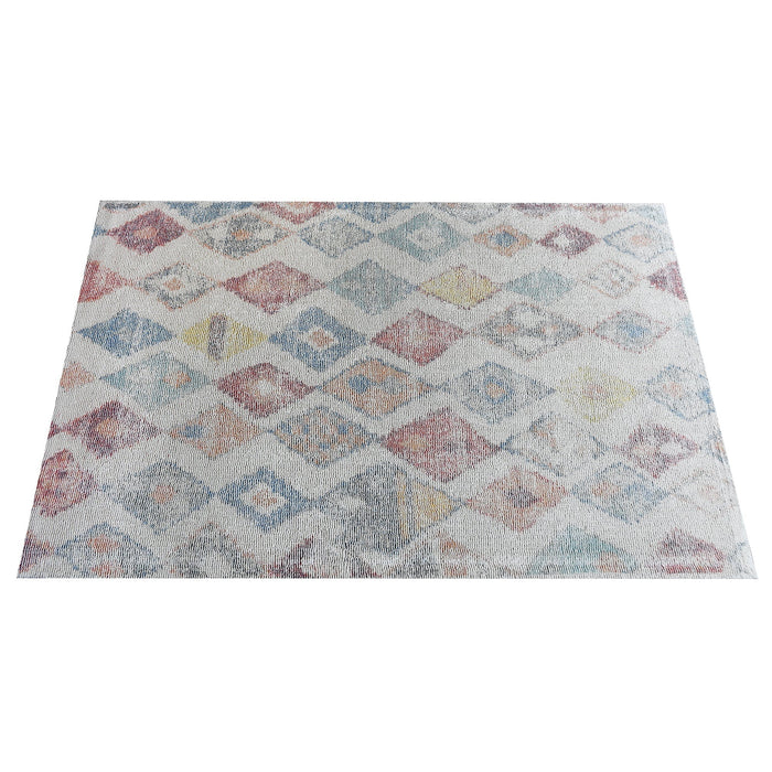 Plush Wool And Cotton Tanger Area Rug In Ivory And Colors