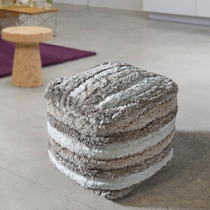 Polyester Tufted Pouf for Home Decor