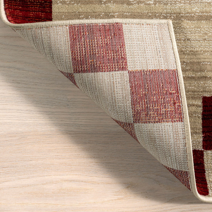 Pompeii Checkered Rug 120x180 cm Red