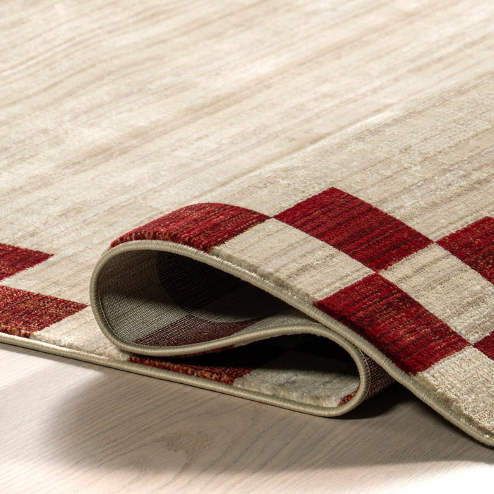 Pompeii Checkered Rug 120x180 cm Red