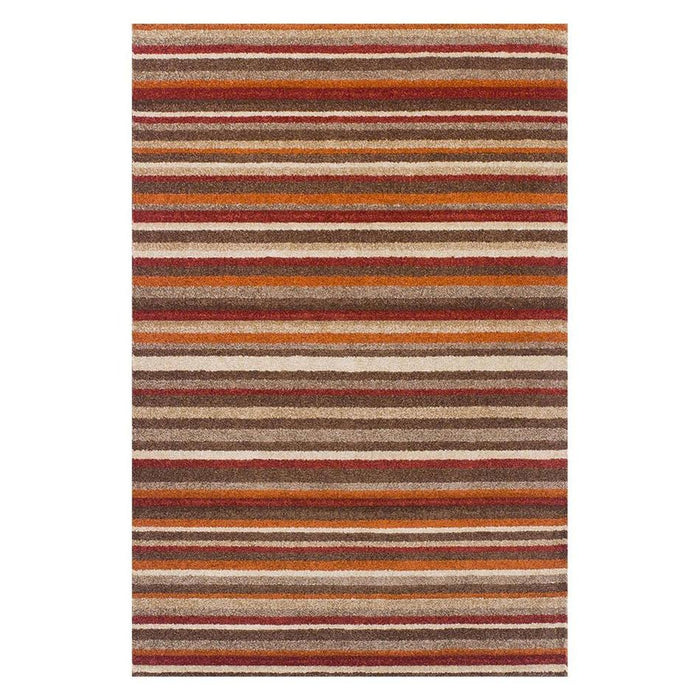 Portland 2525 N modern geometrisch gesneden laagpolig terracotta vloerkleed oranje/beige/bruin/rood/grijs/crème