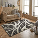 Portland 57 E Modern Geometric Carved Short-Pile Charcoal/Cream Rug