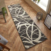 Portland 57 E Modern Geometric Carved Short-Pile Charcoal/Cream Rug