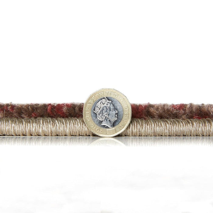 Portland 7155 Q Modern Geometric Carved Short-Pile Terra/Beige/Cream Rug