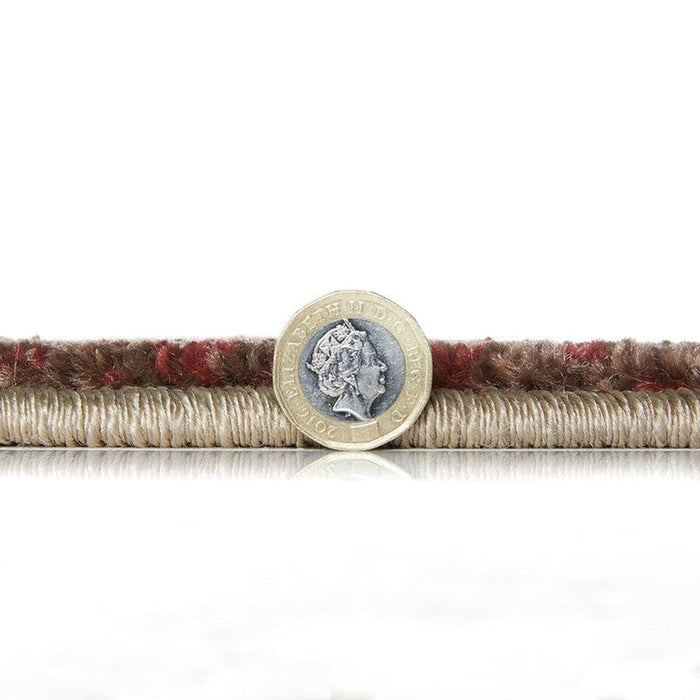 Portland 7155 Q Modern Geometric Carved Short-Pile Terra/Beige/Cream Rug