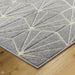 Portland 750 N Modern Geometric Carved Short-Pile Grey/Cream Rug