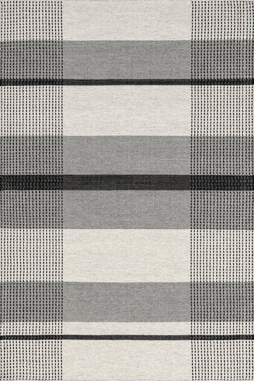 Portland Plaid Wool Area Rug in Grey 160x230 cm