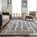 Priscilla Grey Linear Maze Area Rug 160x230 cm