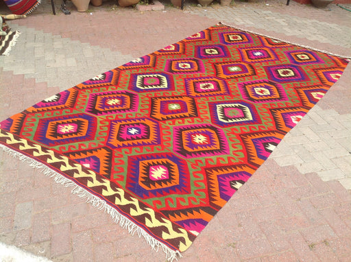 Purple vintage ručne tkané koberec 345 cm x 185 cm