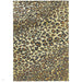 Quantum QU01 Modern Leopard Print Metallic Shimmer Flat Pile Gold/Brown/Black/Green/Grey Rug