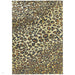 Quantum QU01 Modern Leopard Print Metallic Shimmer Flat Pile Gold/Brown/Black/Green/Grey Rug