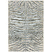 Quantum QU04 Modern Zebra Print Metallic Shimmer Flat Pile Grey/Silver/Cream Rug