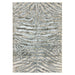 Quantum QU04 Modern Zebra Print Metallic Shimmer Flat Pile Grey/Silver/Cream Rug