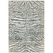 Quantum QU04 Modern Zebra Print Metallic Shimmer Flat Pile Grey/Silver/Cream Rug