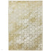 Quantum QU05 Modern Honeycomb Print Metallic Shimmer Flat Pile Beige/Gold Rug