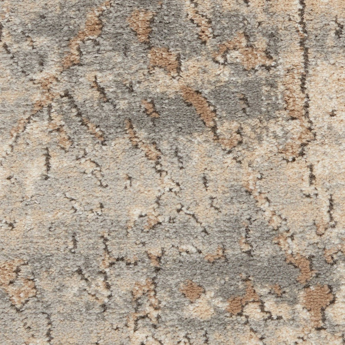 Quarry QUA03 Modern Abstract Distressed Soft Textured High-Density Flat Pile Beige/Grey Rug