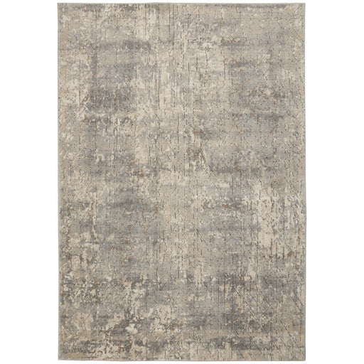 Quarry QUA03 Modern Abstract Distressed Soft Textured High-Density Flat Pile Beige/Grey Rug