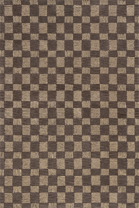 Quince Wool Rug With Checked Pattern In Grey 160 x 230 cm