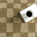 Quince Wool Rug with Checked Pattern in Olive Green