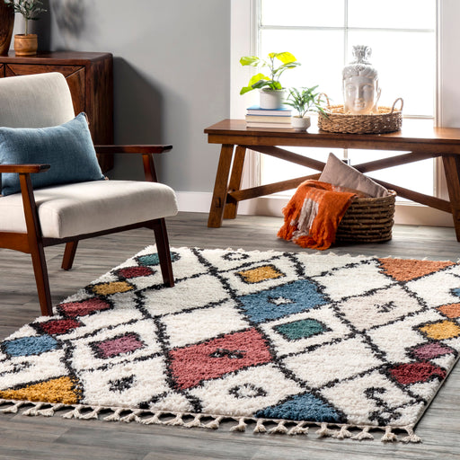 Rainbow Trellis Area Rug 160cm Beige suave y duradero