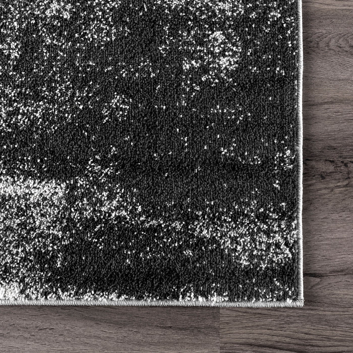 Rainfall Area Rug in Black for Modern Home Decor