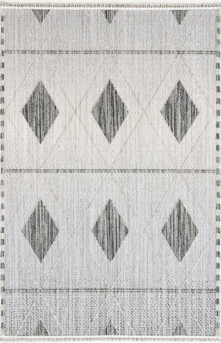 Raised Diamond Area Rug Light Grey 120x180 cm