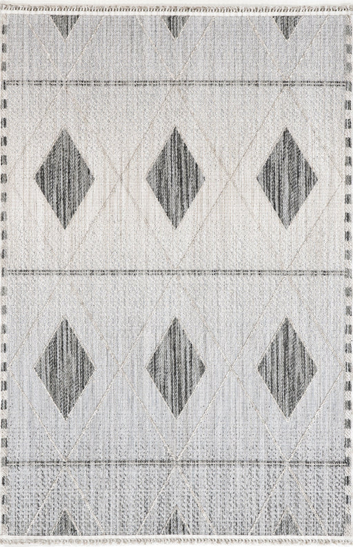 Raised Diamond Area Rug Light Grey 120x180 cm