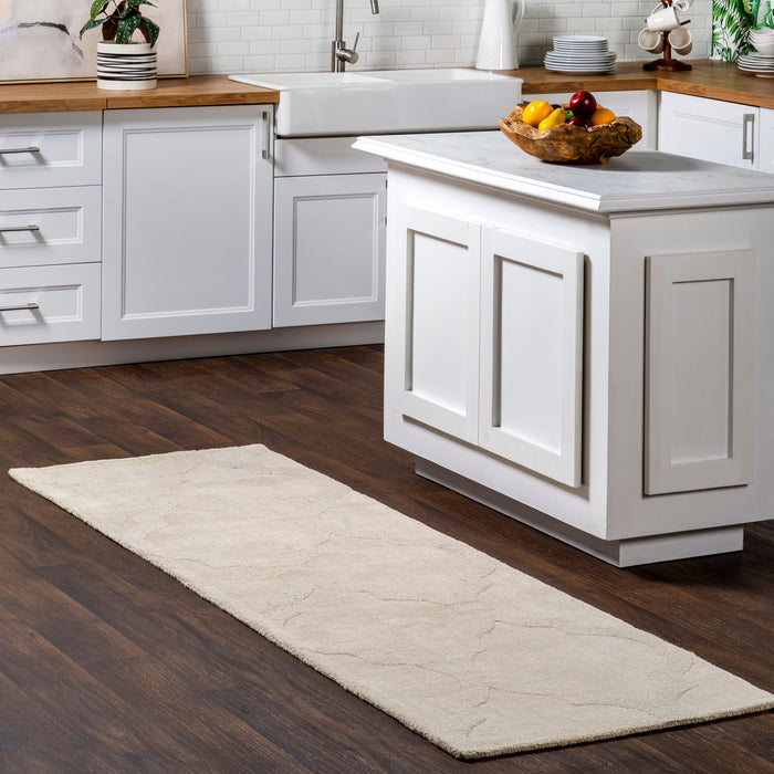 Raised Trellis Area Rug 120x180 cm Cream Color