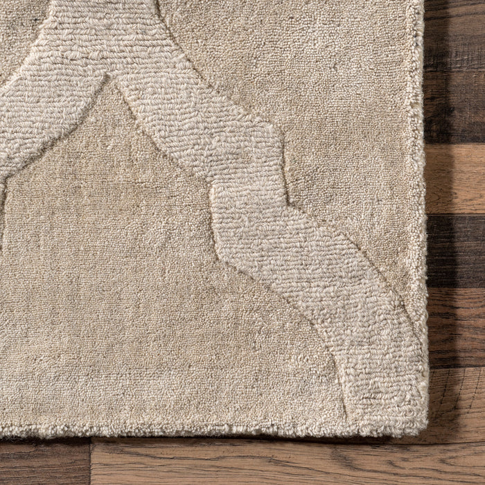 Raised Trellis Area Rug 120x180 cm Cream Color