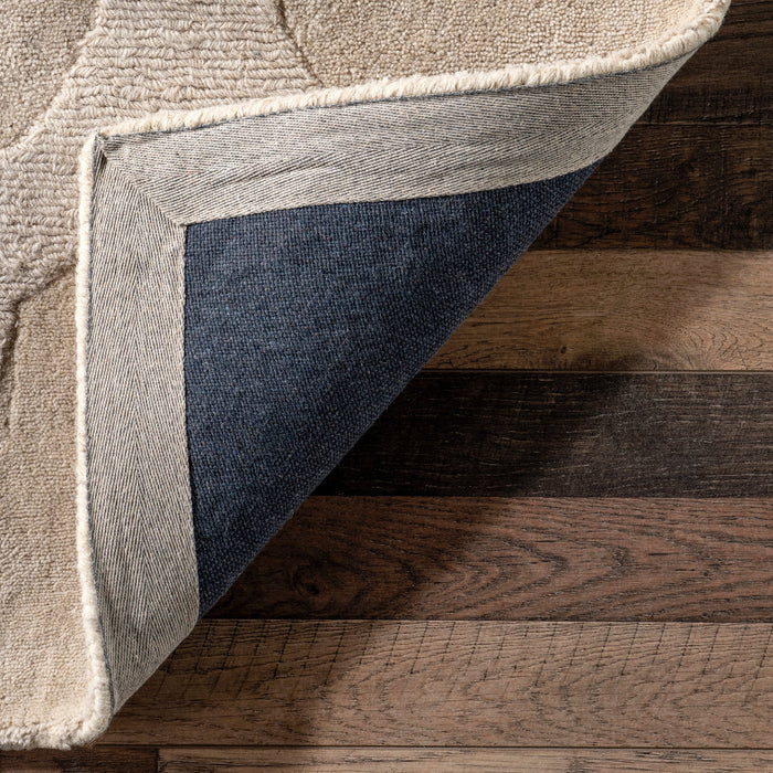 Raised Trellis Area Rug 120x180 cm Cream Color