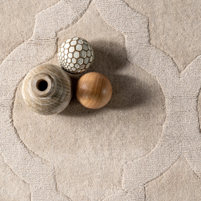 Raised Trellis Area Rug 120x180 cm Cream Color