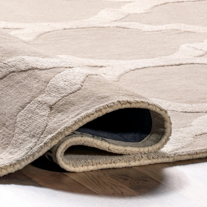 Raised Trellis Area Rug 120x180 cm Cream Color