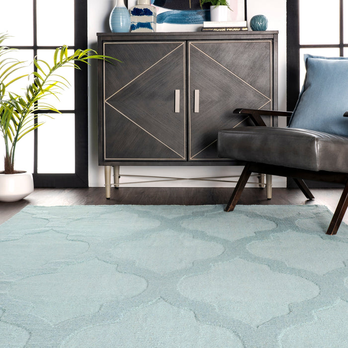 Raised Trellis Area Rug in Moss for Cozy Living Spaces