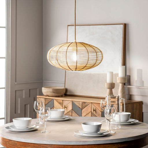Rattan Pendant Light 23 Cm Coastal Design