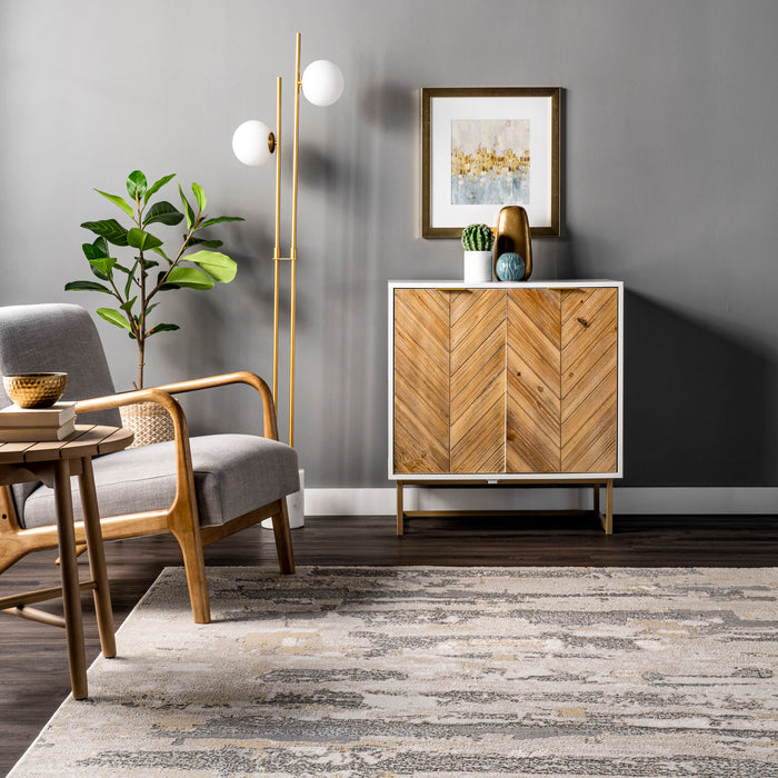 Recycled Abstract Area Rug 150x240 cm Beige